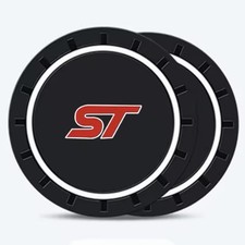 2pc Ford ST Cup Holder Coaster Mats 7CM Anti-Slip Pads Car Accessories WHITE