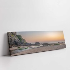 Mawgan Porth beach at sunset