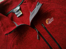 Lowe Alpine Mens Half Zip Pullover Knitted Fleece Marbled Red M RRP £80 NWT