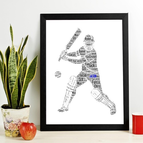 Personalised cricket word - word, art