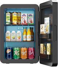 Smilesun Mini Fridge 22L/30 Cans Small Cooler & Warmer Portable AC+12V DC Black