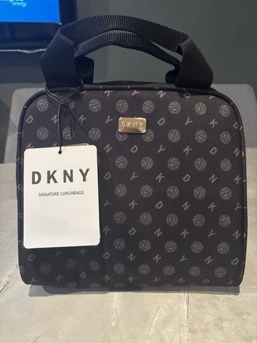 Dkny black square lunch bag - square,