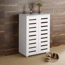 White Wooden Shoe Cabinet with