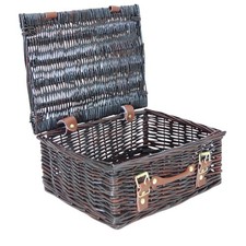 Empty Wicker Hamper Basket with Lid - Picnic Basket, Gift Hamper - 30x23x12cm