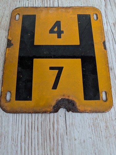 Enamel fire hydrant plate - enamel,