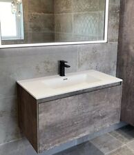 Brown 900 Bathroom Vanity Sink Storage Modern Wall Hung Cabinet