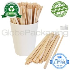 WOODEN DISPOSABLE STIRRERS 140MM ECO FRIENDLY NATURAL WOOD FOR TEA & COFFEE