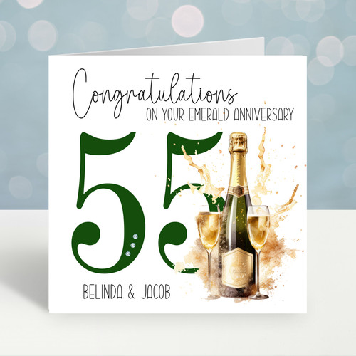 55th emerald anniversary card - anniversary,
