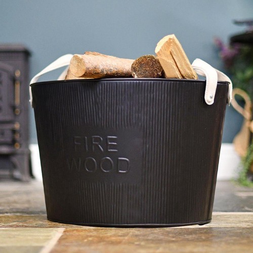 Large steel log basket - large,