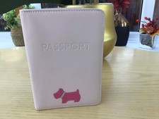 Radley Heritage Dog Pink Leather Passport Holder/Wallet NWOT