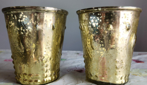 Mercury gold glass vases - glass,
