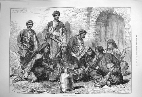 Original old antique print - antique,