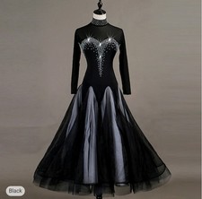 ladies black ballroom dress