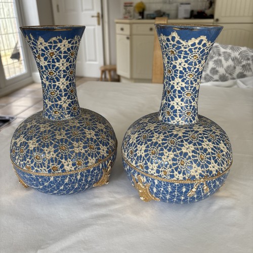 Vintage pair blue crackle - vintage,