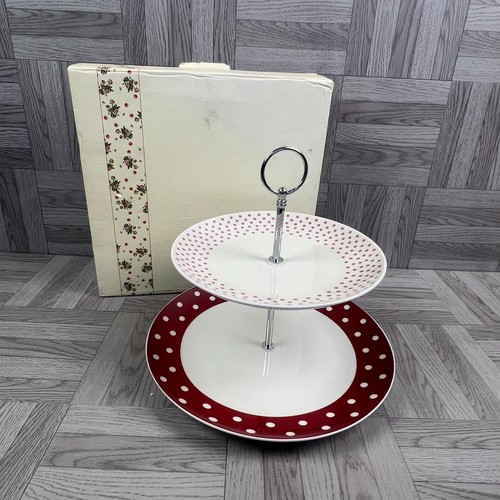 Double tier cake stand dot - tier,