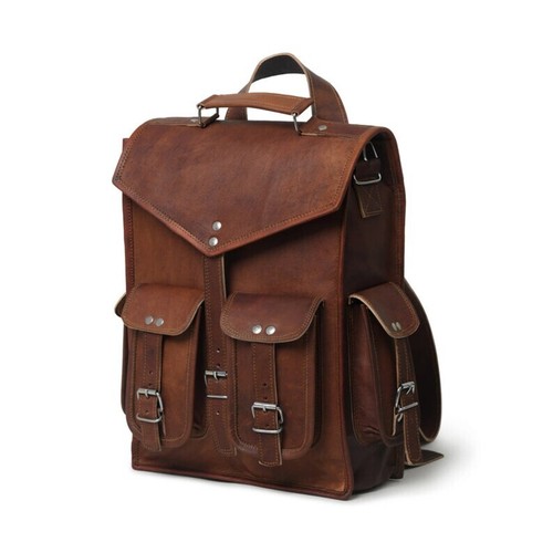 Goat leather bag backpack - leather,