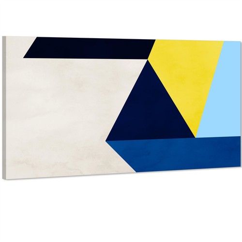 Abstract blue yellow geometric - blue,