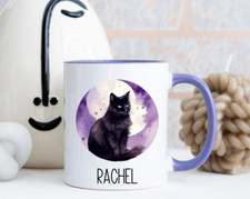 PURPLE PERSONALISED BLACK CAT