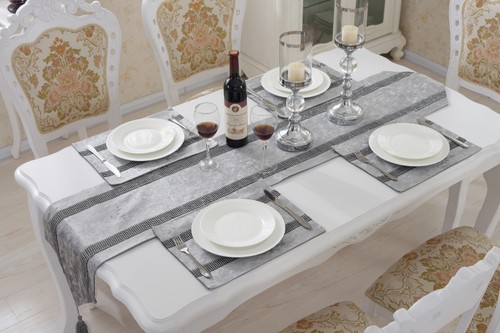 Rhinestone chenille place mat - rhinestone,