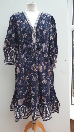 Monsoon dress neck - v,