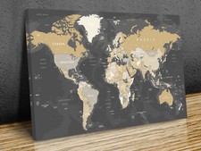 World Map High detailed Sepia