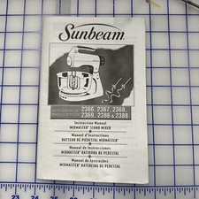 Sunbeam mixer manual for model