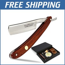 Vintage Straight Razor with Wooden Handle - No Stabilizer for Effortless Shaving