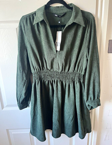 Zara green corduroy smock - corduroy,