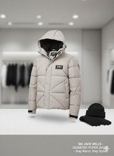 Slightly used Jack Wills 'SKI' Geometric Puffer Jacket