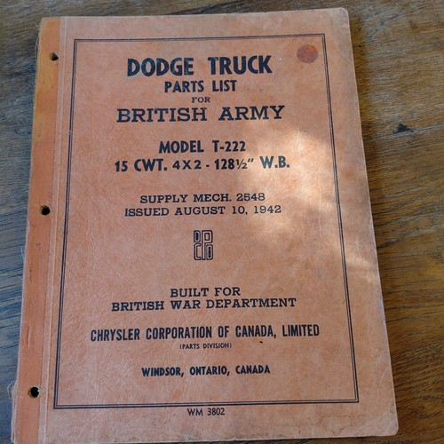 Ww2 orig dodge truck parts - orig,