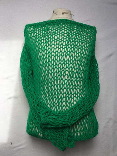 Hand knitted green - loose, knit