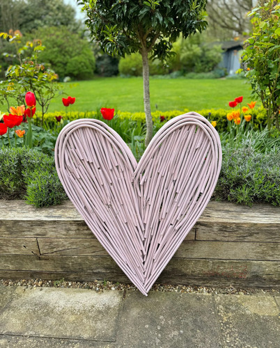 Large rose pink wicker - rose, heart-
