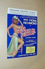FIONA RICHMOND. "YES WE HAVE NO PYJAMAS" 1979 ORIGINAL HANDBILL. FLYER. TORQUAY.