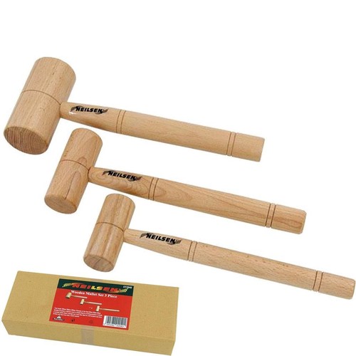 Neilsen 3pc wooden mallet - 3pc,