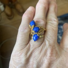 Lapis lagoon pear cut - lagoon, ring