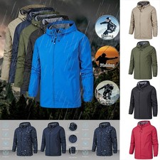 Mens Waterproof Military Jacket Autumn Warm Hoodie Outdoor Combat Tactical Coat