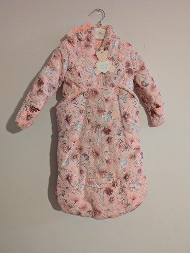 Pink floral bunny fleece lined - floral,