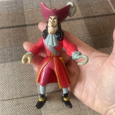 DISNEY PETER PAN 5.5” CAPTAIN HOOK FIGURE PIRATE TOY COLLECTABLE MOVEABLE ARMS