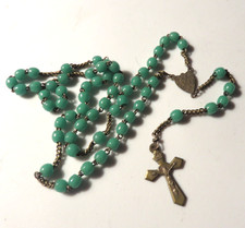 Old Small French Rosary Green