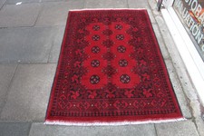 Vintage Hand Made Traditional Oriental Wool Red Small Rug 152x102cm