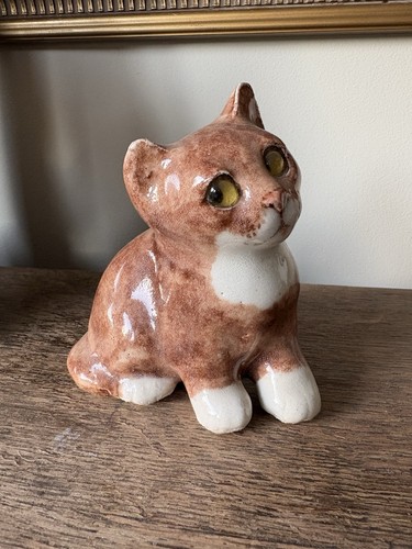 Winstanley pottery ginger cat - pottery,