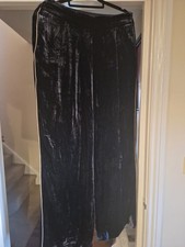 Jigsaw Silk Velvet Wide Leg Trousers Uk10
