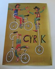 VTG CYRK Polish Circus Poster Cyclists Acrobats Marian Stachurski 1975