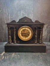 Victorian slate mausoleum mantel clock For Parts Or Repair