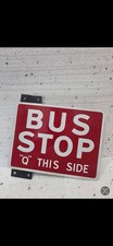 bus stop sign enamel  lancashire united transport