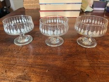 Three Vintage Leaf Etched