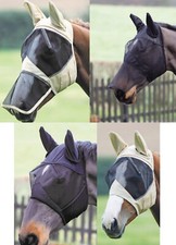 SHIRES FINE MESH WITH/WITHOUT EARS/NOSE FLY MASK FLYMASK HORSE HOOD VEIL