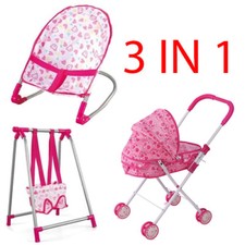 DOLLS 3 IN 1 BABY COT BED