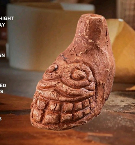 Handmade brown clay pendant - brown,