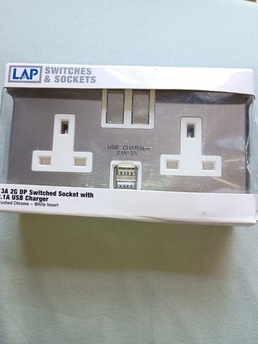 Lap chrome effect usb - lap, socket
